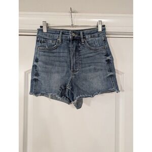 Judy Blue Denim Shorts‎ Women's Size S Frayed Hem High Rise Distressed stretch